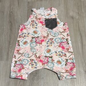 Posh & Cozy Floral Kids Romper with Pocket